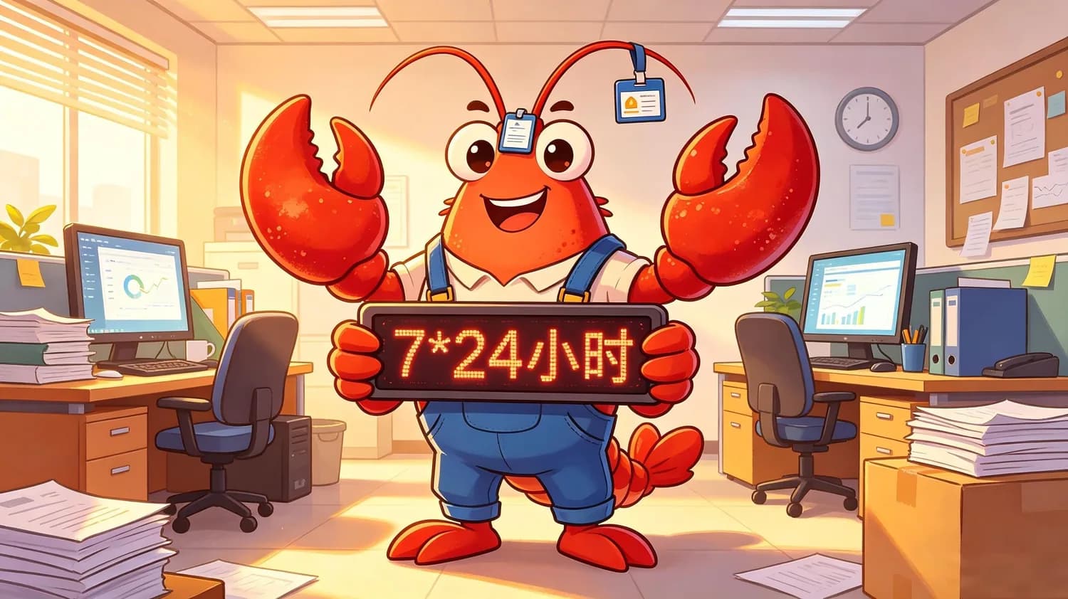 BingoClaw 缤果AI龙虾 7x24 小时 AI 数字员工场景图